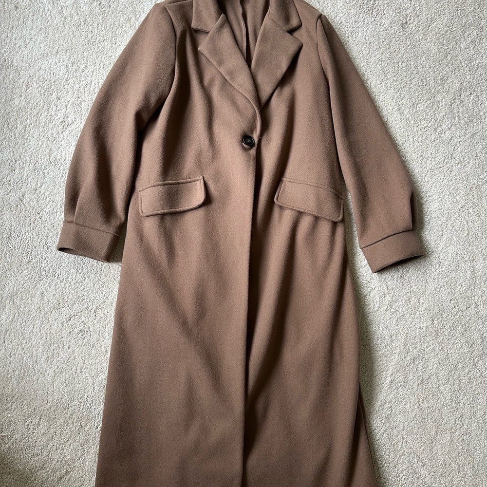 SHEIN Tan long trench jacket small